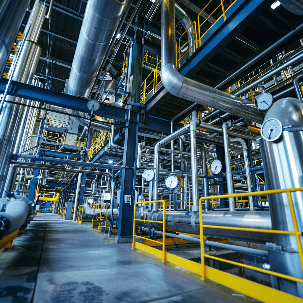 Instalaciones de una refineria donde se utilizan Tubería con Costura.